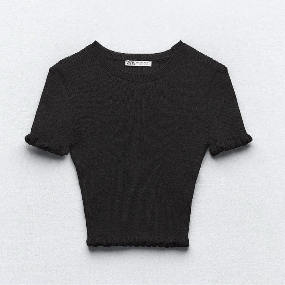 Zara ruffled ribbed top 1131 800